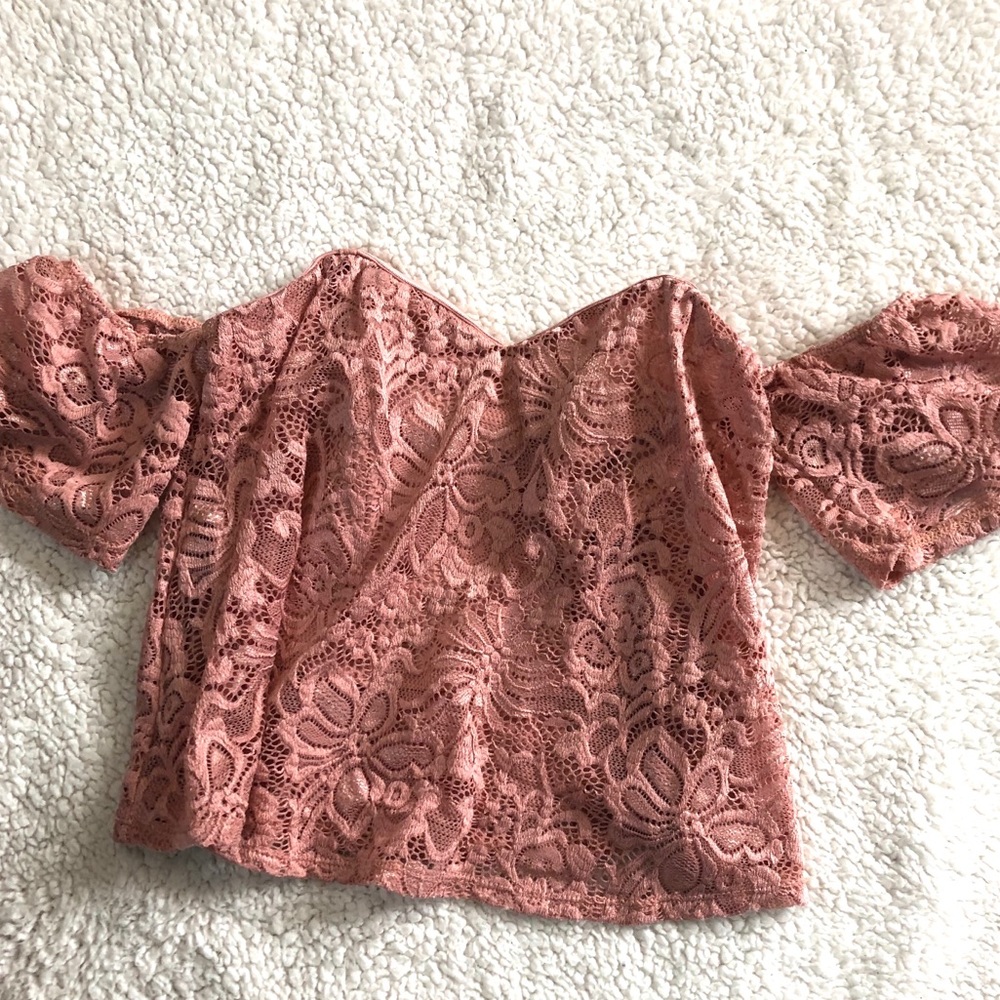 CHARLOTTE RUSSE Lace off the shoulder top